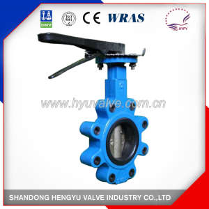 Casting Lug Type Butterfly Valve with Mellable Iron Handlever