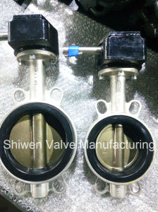 Stainless Steel Wafer Butterfly Valve with Gear